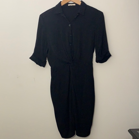 Button Down Knot Shirt Dress - Picture 3 of 4